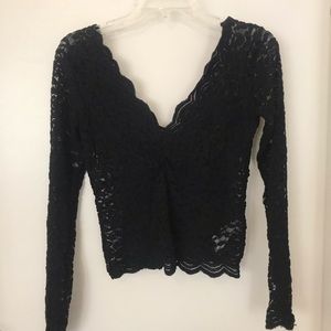 Zara Black Laced LS Top